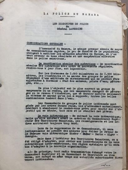 null ALGERIE (Guerre d') - Réunion de rares documents: 1/Directives de police du...