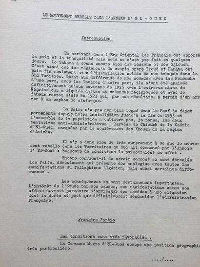 null ALGERIA (War of) - Collection of rare documents: 1/Police directives of General...