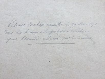 null [COMMUNE] Papiers brûlés recueillis le 29 mars 1871 dans les locaux de la Préfecture...