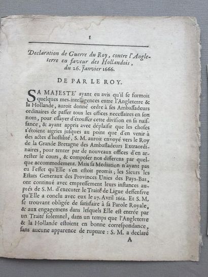 null CORSAIRES - Réunion de deux documents XVIIe: Ordonnance du Roy portant defénse...