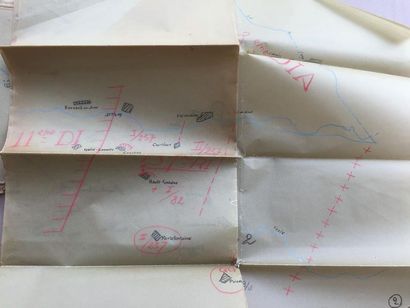 null GUERRE 39/45: Réunion de 4 grands croquis originaux réalisés sur papier calque...