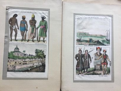 null [VOYAGES] Réunion de 7 lithographies en couleurs du XIXe siècle tirées de la...