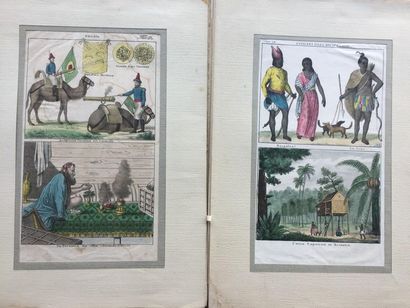 null [VOYAGES] Réunion de 7 lithographies en couleurs du XIXe siècle tirées de la...