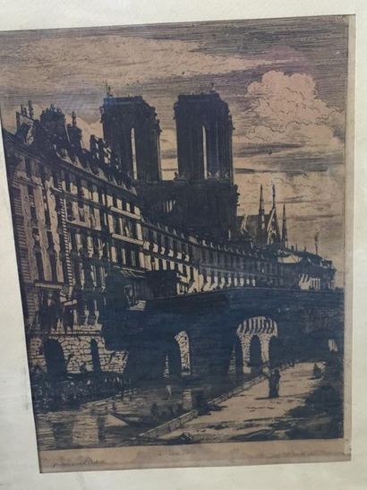 null MERYON (Charles): le Petit Pont. Eau-forte originale sur Japon. Paris, 1850....