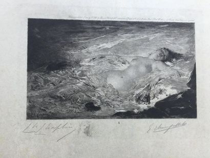 null Charles CHAPLIN: Femme nue allongée. Eau-forte originale sur Japon, signée en...