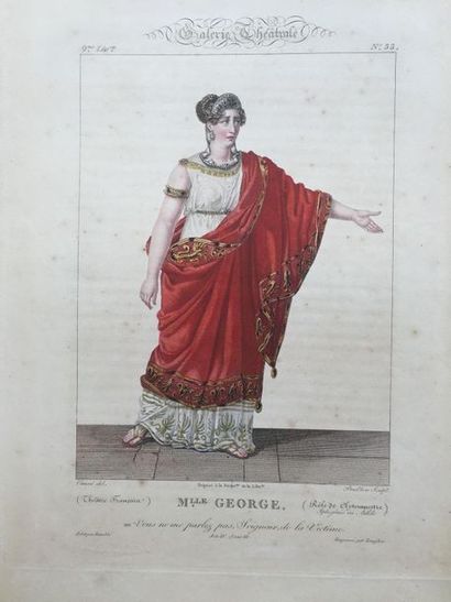 null Théâtre - Mlle GEORGES, actrice: réunion de 9 planches, la plupart en couleurs,...