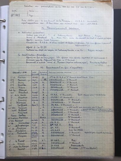 null LEGION ETRAGERE - 12th R.E.I. Important collection of documents on the 12th...