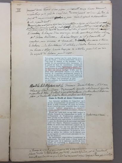 null MAURITANIE - Brouillon original personnel du texte de la conférence donnée par...