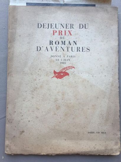 null [MENU] Déjeuner du Prix du Roman d'Aventures donné à Paris le 5 juin 1935. 4...