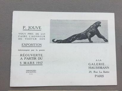 null Art Déco Paul JOUVE: Réunion de trois cartons d'invitation à des expositions...