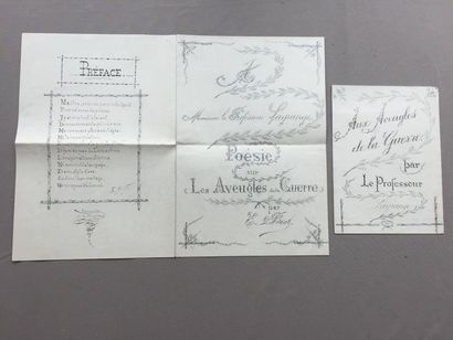 null CALLIGRAPHIE - Ensemble d'essais d'écriture et de calligraphie vers 1915 - 1920:...