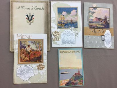null CANADA: Lot de 5 belles plaquettes publicitaires illustrées des années 1910-1920:...