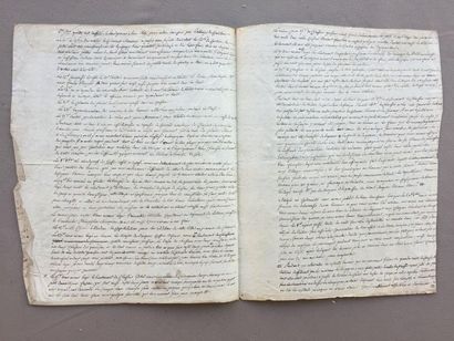 null [REVOLUTION Française] Notes sur la guerre de sept semaines 1792. 4 pages in-4...