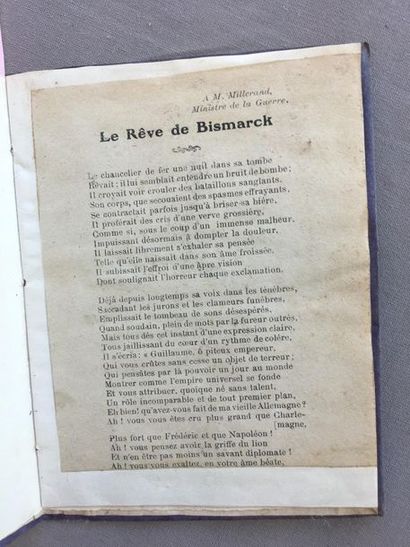 null ENGELHARD (Capitaine Charles): Le Rêve de Bismarck. 1914. In 12 cartonné. Epreuves...