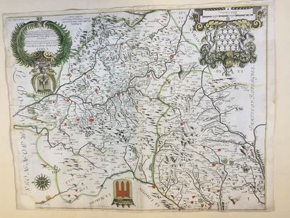 null Franche Comté: Carte du Pais d'Auvergne par Du Bouchet, dédiée à Gaspar de Coligny....