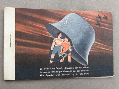 null La Guerre d'Espagne dessinée par ses enfants. Carnet de 7 cartes postales légendées...