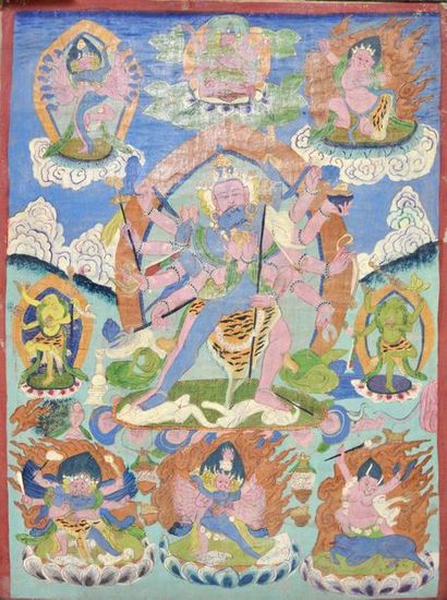 null Tibet, début XX°

Tanka 

Peinture sur papier

61 x 46 cm