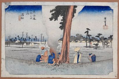null Paire de gravures japonaises sur papier de riz

Cachets

23,5 x 36 cm

Montages...