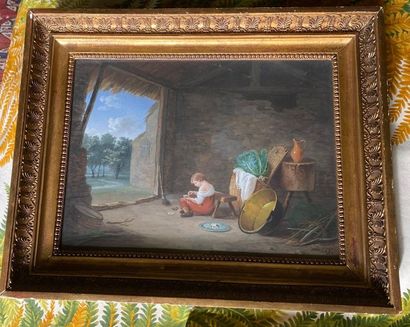 null Henry Legrand (Active around 1810)
Indoor scenes
Two gouaches on signed paper
23...
