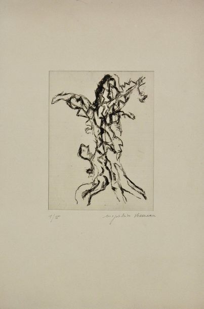 null Magdeleine Vessereau (1915 – 2000)

« Paysage avec un ange »

Gravure en noir...