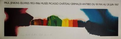 null Paul Jenkins 

Affiche lithographique pour l’exposition au musée Picasso d’Antibes...