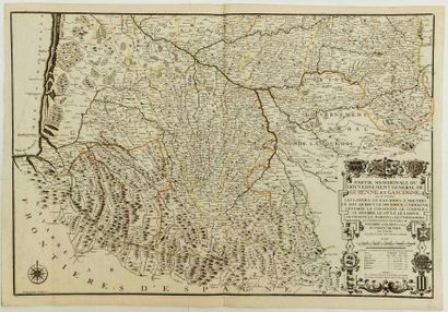 - MAP of 1711 of GUYENNE and GASCOGNE: 