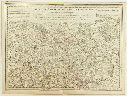 null - CARTE de 1719: «Carte des Provinces du MAINE et du PERCHE dans laquelle se...