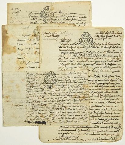 null - CORSICA. Rare Marks of Generalities on 5 notarial papers concerning Inhabitants...