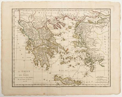 null - Map of "GREECE AND ITS ISLANDS, for the trip of the young Anacharsis by Mr....
