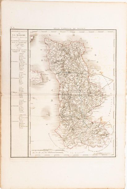 null - Carte du Département de LA MANCHE, décrété le 27 Janvier 1790 par l'Assemblée...