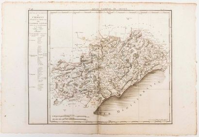 null - Map of the Hérault Department, decreed on January 22nd 1790 by the National...