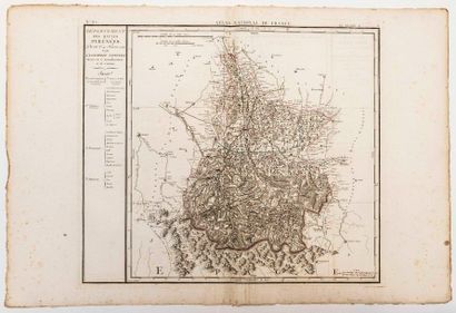 null - Carte du Département des HAUTES-PYRÉNÉES, décrété le 4 Février 1790 par l'Assemblée...