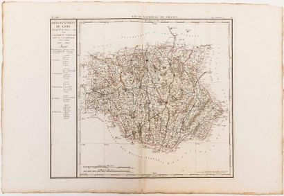 null - Map of the GERS Department, decreed on 28 January 1790 by the National Assembly....