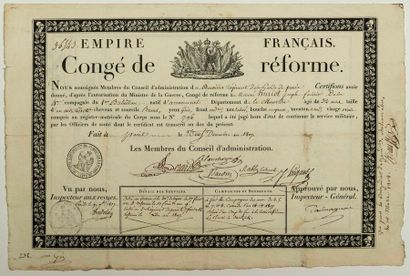 null - CONGÉ DE RÉFORME DE L'EMPIRE FRANÇAIS, fait à PARIS (75), le 9 Décembre 1807....
