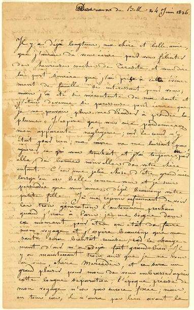 null - (AUTONOMY OF GREECE. OTTON 1st) Letter of TRAVEL signed AIMA, written from...
