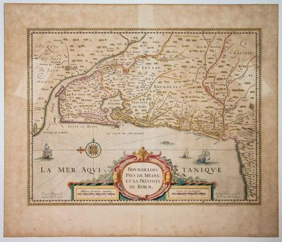 null - 17th century map BORDEAUX. THE MEDOC. "Bourdelois, Pays de Médoc, and the...