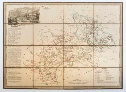 null - Map of the HIGH ALPS. Folding card (67 x 49 cm). With statistics. Cartridge...