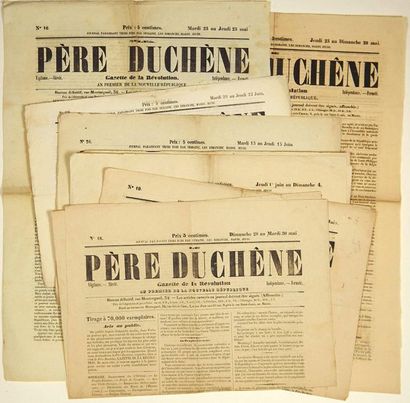 null - THE FATHER OF DUCHENE. 1871 - Set of 8 newspapers "PÈRE DUCHÈNE, Gazette de...