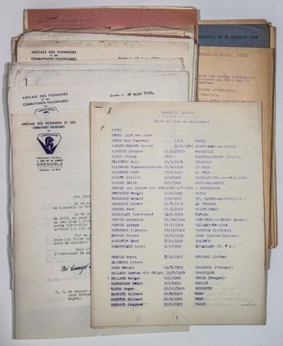 null - [BATAILLE DU VERCORS - RÉSISTANCE 1944] - Dossier d'une centaine de pièces...