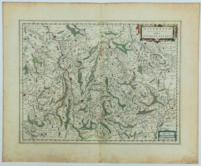 - 17th century map THE DUCHY OF NEVERS. 