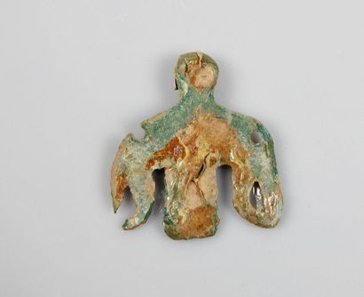 null Eagle with spread wings.Bronze talismanic pendant.Viking period.
Circa I mi...