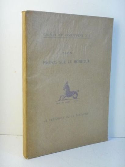 ALAIN PROPOS SUR LE BONHEUR.Bel exemplaire de l'édition originale broché sur papier...