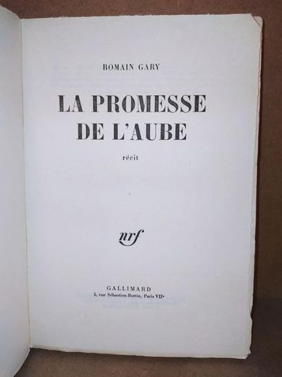 GARY Romain La Promesse de l’aube. Edition originale, édité à Paris, chez Gallimard...