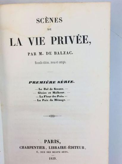 BALZAC Scenes of the private life , 4 Eme edition , The first one in 12 !



With...