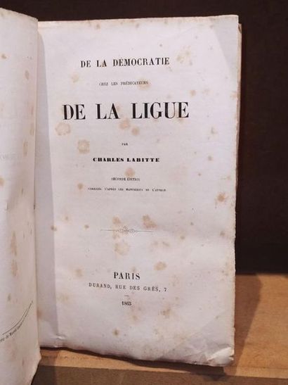 Labitte Charles DE  LA  LIGUE - Seconde édition, corrigée d'après les manuscrits...
