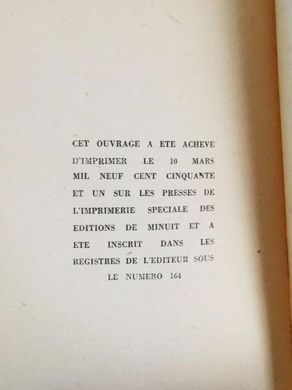 BECKETT Samuel Mollo, Paris Editions de Minuit 1951

Paperback in-12

 272 pp. complete...