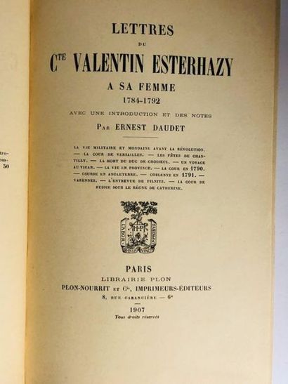 Ladislas Esterhazy Valentin / Ernest Daudet Nouvelles lettres du cte valentin esterhazy...