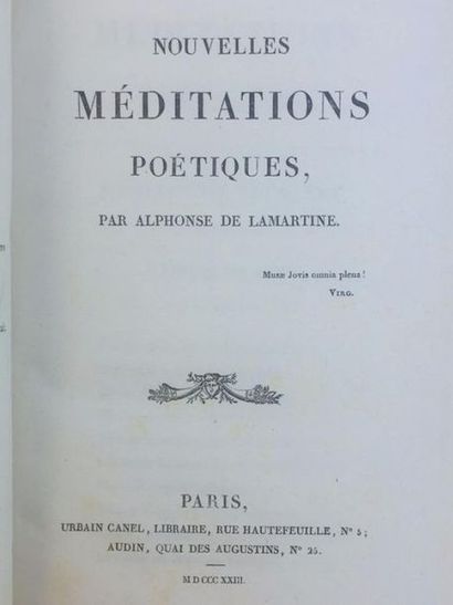 LAMARTINE, Alphonse de Nouvelles méditations poétiques . Belle Reliure , plein veau...