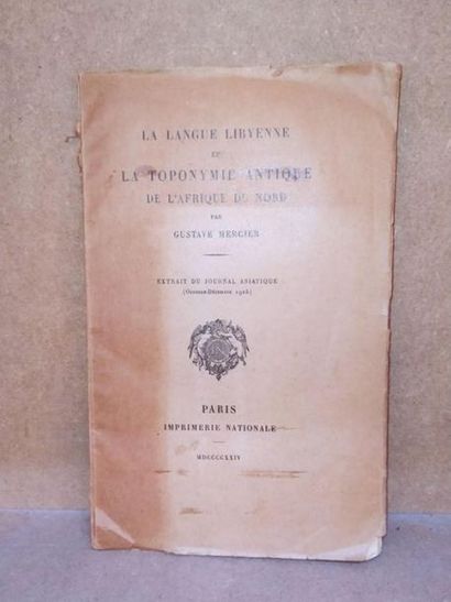 Mercier Gustave LA TOPONYMIE ANTIQUE DE L'AFRIQUE DU NORD - Edition originale, édité...