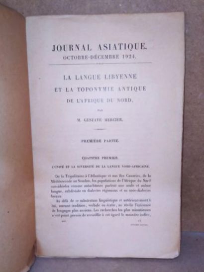 Mercier Gustave LA TOPONYMIE ANTIQUE DE L'AFRIQUE DU NORD - Edition originale, édité...